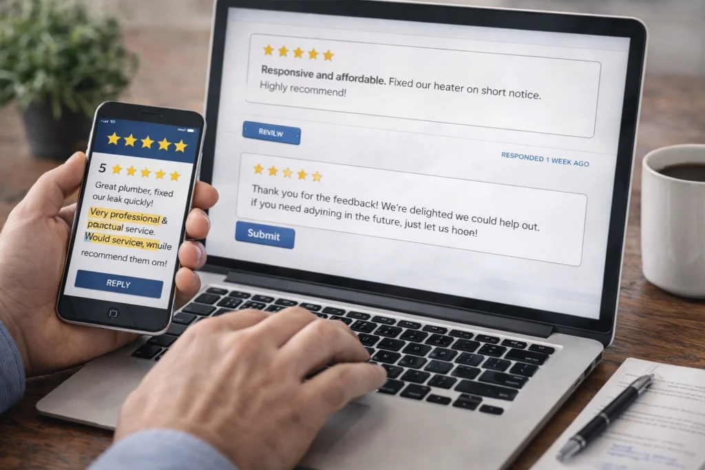 Responding to customer reviews for better local SEO ranking